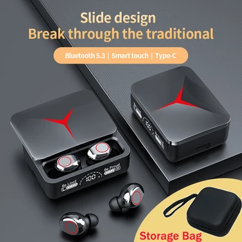 Слушалки TWS M90 Безжични Слушалки Слот Bluetooth Слушалки 5.3 Спортни Слушалки HI FI Стерео Музикални Слушалки Поддържа всички Смартфони