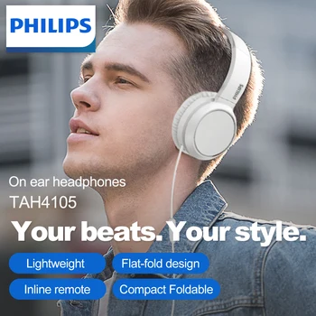 Слушалки Philips Слушалки TAH4105 с драйвери 32 мм/лента за глава със затворени облегалка Компактно складное продукт с безплатна доставка в различни страни