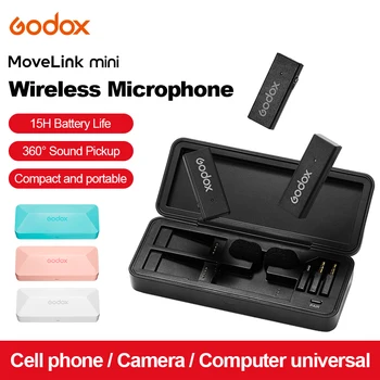 Godox MoveLink Mini UC LT 2,4 Ghz Безжична Микрофон Система Предавател Приемник Петличный Микрофон за Камера на Телефон iPhone Type-C