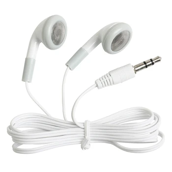 Търговия на едро с Бели 3,5 мм слушалки за еднократна употреба за училище, за подарък, за музея, за концерт, 200 бр. / лот с торба Opp