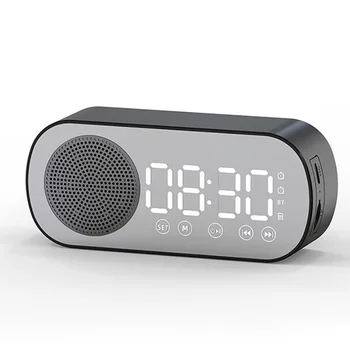Нов безжичен Bluetooth високоговорител часовници двоен будилник Подкрепа TF карта FM радио саундбар HI-Fi музикална ковчег саундбар за мъже и жени, подарък