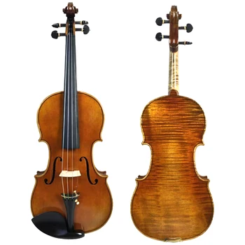 4/4 огнен клен напълно професионална цигулка, ръчно изработени рисувани с маслена и антично жълто-кафяв цвят, на цигулка на цялата дъска