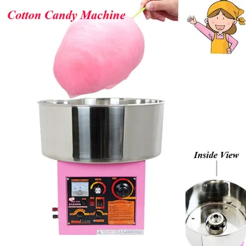 Търговска машина за производство на захарен памук Електрическа машина за производство на захарен памук Търговска машина за производство на памучни прежди и с музика