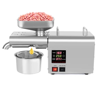 Маслопресс домакински автоматично K28S за ленено семе, машина за охлаждане на фъстъци, 110 или 220 В, интелигентен контрол на температурата