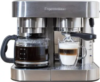 Еспресо + кафе машина от неръждаема стомана, 10 чаши