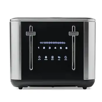 Тостер със сензорен екран за 4 филии от неръждаема стомана, черен цвят
