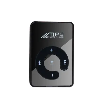 Преносим мини огледален скоба MP3 плеър, Поддръжка на музикални носители на Micro SD TF карта Мода Hi-Fi MP3 за спорт на открито