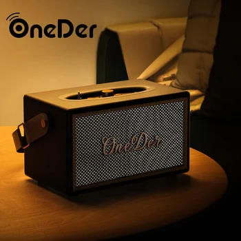 OneDer D6 Ретро Bluetooth високоговорител Луксозен Лек преносим външен декор за дома Класически субуфер Marshall Bluetooth Sound