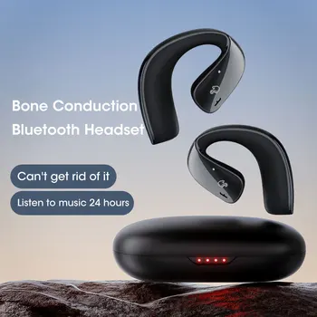 Слушалки TWS с костна проводимост, Bluetooth 5.3, безжичен спортен ухото на куката, стерео слушалки, Hi-Fi, намаляване на шума, водоустойчиви слушалки
