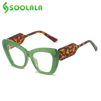 SOOLALA Square, хитовые цветни очила за четене със синя светлина, дамски очила за четене с широки рамки, очила за далекогледство, дамски очила за здравина