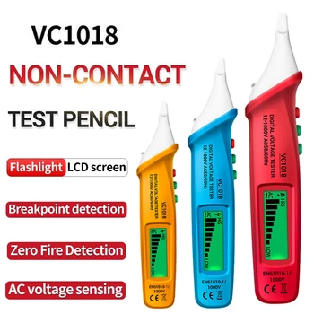 Цифров интелигентен тестер за напрежение ac VC1018, дръжка за проверка на електрически датчици, детектор за зумер волтметър 1000, за електрически инструменти