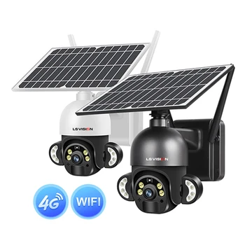 LS VISION 4MP WiFi Безжична камера в слънчеви батерии Слот за sim-карта с Поддръжка на 128 памет ВИДЕОНАБЛЮДЕНИЕ IP Security Външни камери 4G
