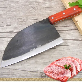 Ръчно изкован мясорубочный нож за рязане на месо, нож за рязане на кости, высокоуглеродистый 4CR13 за кухнята, приготвяне на храна на открито, на къмпинг, барбекю