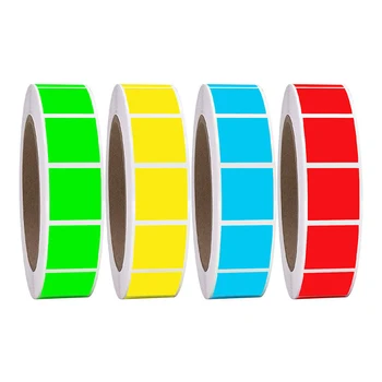 500 бр. стикер с цветови кодове, етикети Квадратни цветни етикети, стикери, 1 инча, кръгли, червени, жълти, сини, зелени самозалепващи се етикети