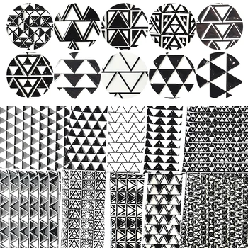Листове от изкуствена кожа с геометричен модел от TPU, е Черно-бяла синтетична винил Плат за тапицерия на мебели 
