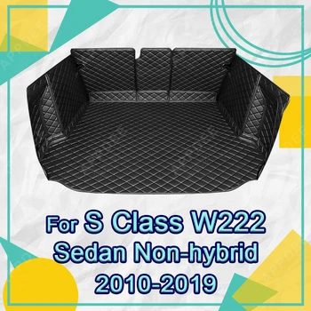 Пълно Покритие На Багажника Подложка За S Class Hybrid W222 2010-2019 18 17 16 15 14 13 12 11 Автомобилен Подложка За Багажника Протектор Интериорни Аксесоари