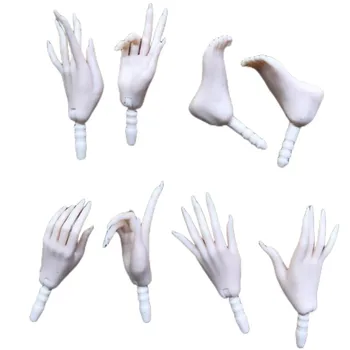 Мъжките ръце с дълги нокти, цвят от супер бяло до розово-бяло, аксесоари за кукли от полипропилен 1/6, качествени универсални части за куклено ръце