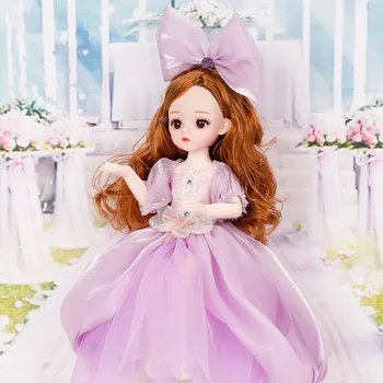 30 см кукла 3D истински очите 13 подвижни стави Обличам 1/6 BJD сладка кукла Изискан костюм принцеса Играчка за момичета, Модерно рокля в подарък