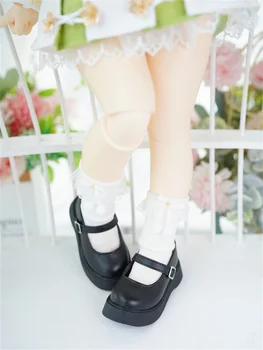 Обувки BJD Подходящ за кукольной обувки 1/4 и 1/6 размер, малка кожена обувки с дебело дъно и кръгла глава, единичен обувки, аксесоари за кукли bjd