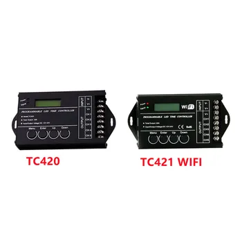 TC420 TC421 Програмируем по Време RGB Led Контролер, WiFi DC12V 24V 5-Канален Изход 20A Програмируеми led Контролер с общ Анод