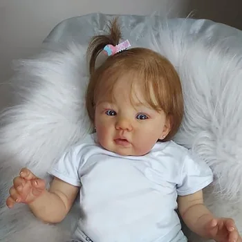 50 см е готова кукла-реборн за момичета Поляна, меко хубавото тяло, реалистична мека на допир 3D кожа с видими венами, художествена кукла