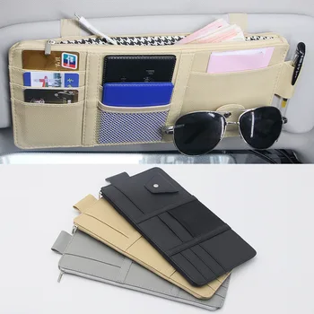 Авто козирка, органайзер с множество джобове за аксесоари за интериора на колата, джобен органайзер, чанта за съхранение на файлове, държач за химикалки, украса кола