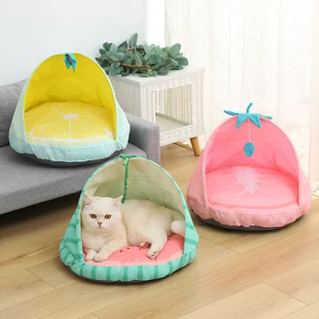 Сгъваема палатка за котки от лятото плодов серия, уважаеми котешки гнездо, дишаща легло за кучета малки собачье гнездо