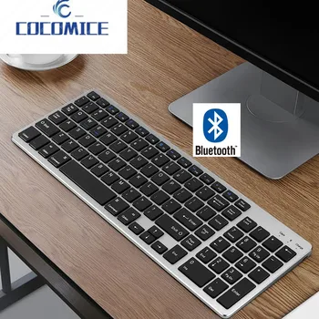 Клавиатура Bluetooth Акумулаторна преносима безжична клавиатура БТ с цифрова клавиатура в пълен размер, дизайн за лаптоп, настолен КОМПЮТЪР в таблет